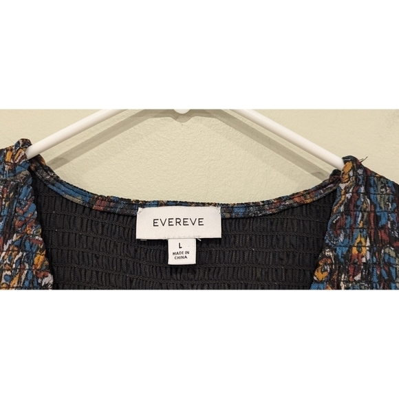 Evereve Kate Smocked Mesh Sleeve Top Size Large - Picture 4 of 7